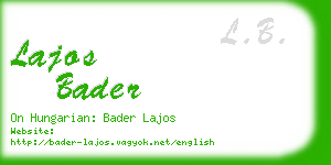 lajos bader business card